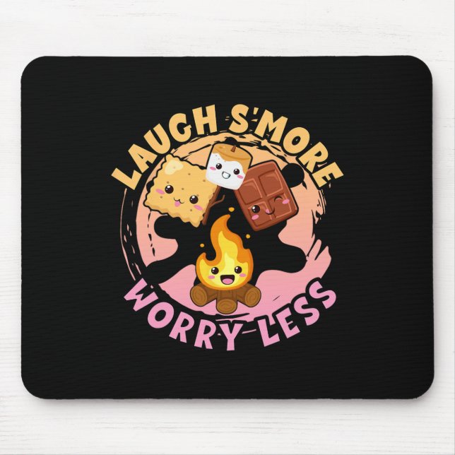 Mousepad Fim de semana de acampamento Rir Mais Preocupar Me (Frente)