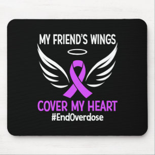 Mousepad Fim Overdose As Asas do Meu Amigo Cobrem Meu Coraç