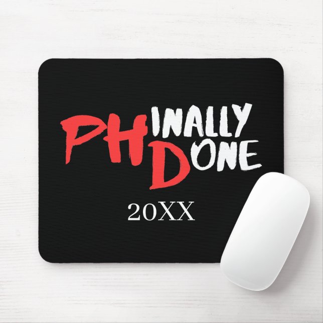Mousepad Finalmente feito - Design de Citação de Graduação  (Com mouse)