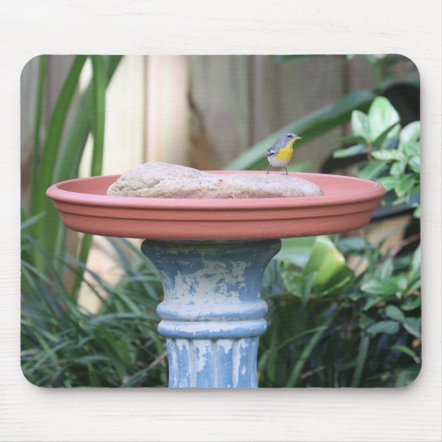 Mousepad Finch Amarelo no Banho-de-Nascimento (Frente)