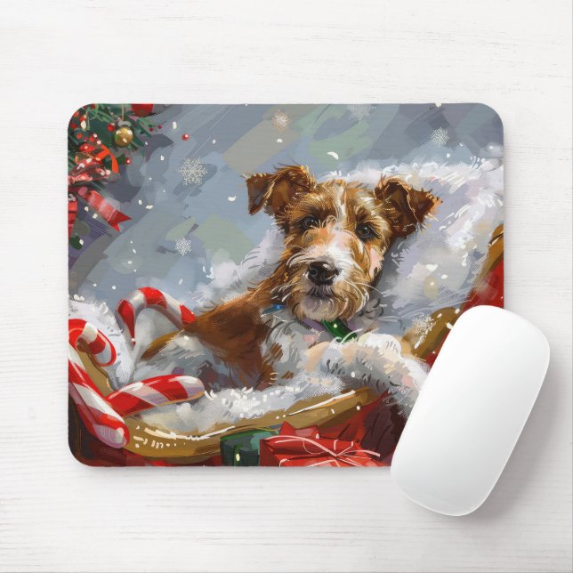 Mousepad Fio Fox Terrier Cão Festivo (Com mouse)