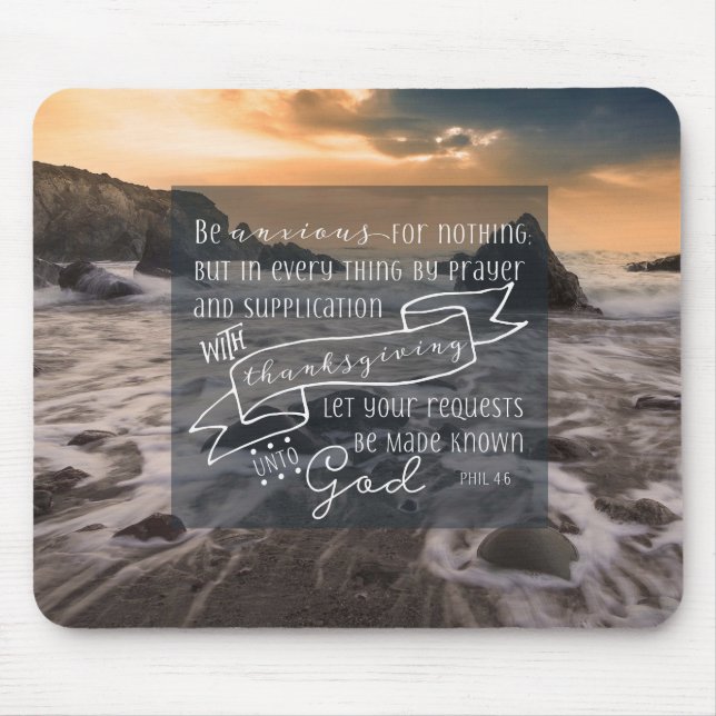 Mousepad Fique ansioso por nada- Phil 4:6 (Frente)