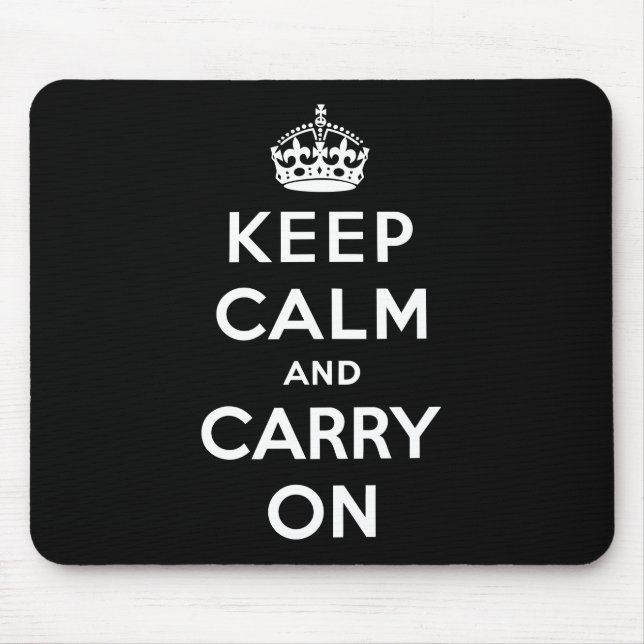 Mousepad Fique calmo e continue ligado (Design preto) (Frente)