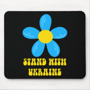 Mousepad Fique Com a Ucrânia Flor Azul e Amarela Solidaried
