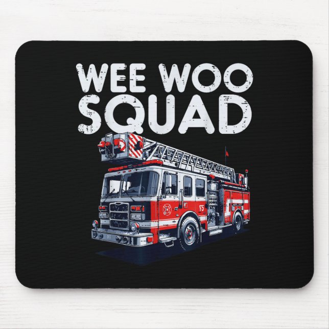 Mousepad Firefighter Truck Wee Woo Squad Fireman Men Boys K (Frente)