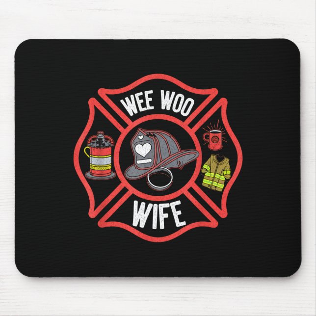 Mousepad Firefighter Wife Uniform Fireman Fire Department  (Frente)