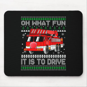 Mousepad Fireman Ugly Christmas - Fire Truck