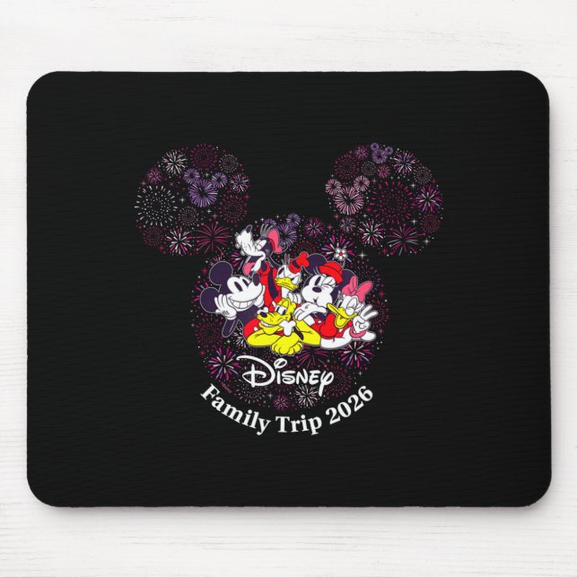 Mousepad Fireworks Family Trip 2026 Valentines Day Vacatio  (Frente)
