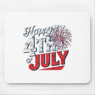 Mousepad Fireworks Feliz 4 De Julho De Independência Americ