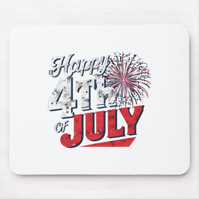 Mousepad Fireworks Feliz 4 De Julho De Independência Americ (Frente)