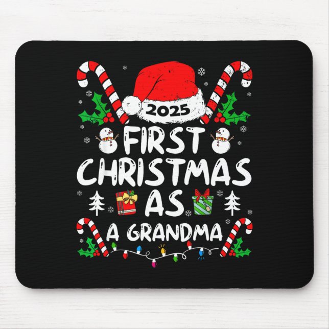 Mousepad First Christmas As A Grandma 2025 Family Matching  (Frente)