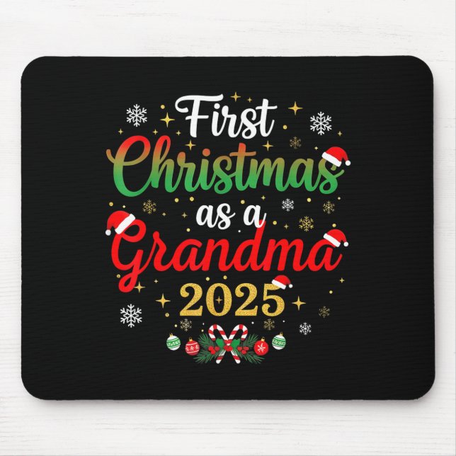 Mousepad First Christmas As A Grandma 2025 New Mommy Xmas  (Frente)