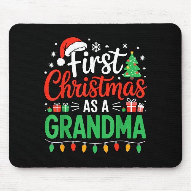 Mousepad First Christmas As A Grandma Matching New Nana Gra (Frente)
