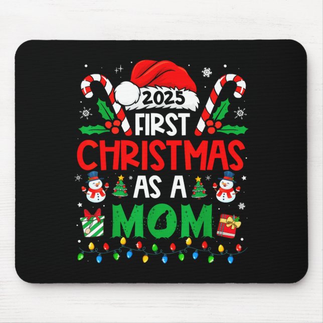 Mousepad First Christmas As A Mom 2025 Family Matching 1st  (Frente)