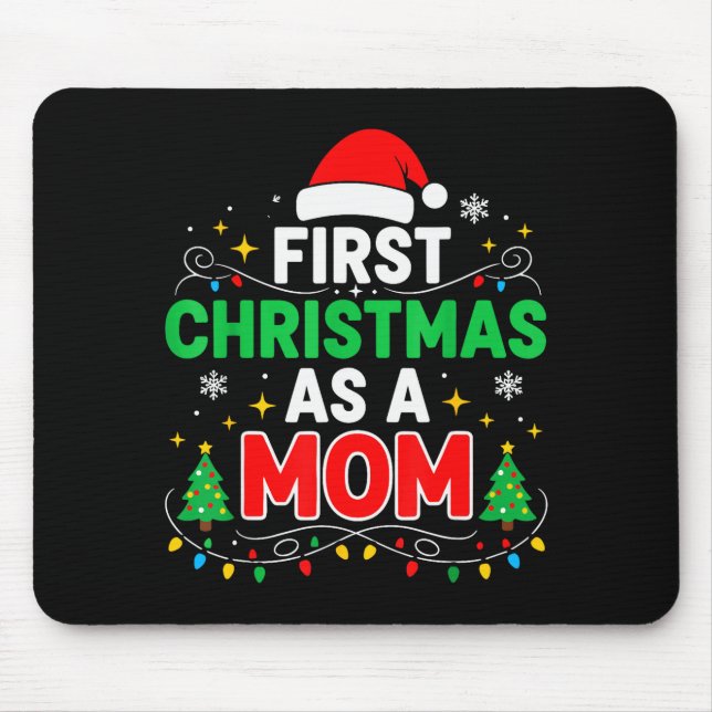 Mousepad First Christmas As A Mom Family Matching 1st Chris (Frente)