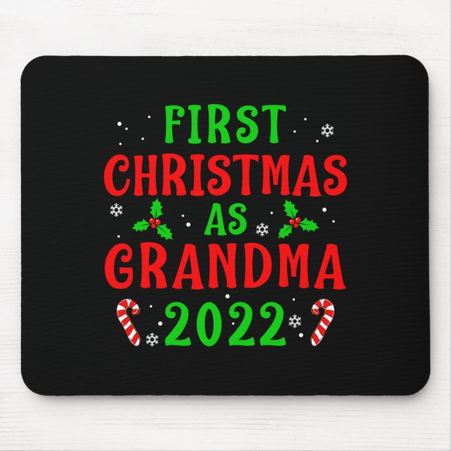 Mousepad First Christmas As Grandma Xmas Grandmother New Gr (Frente)