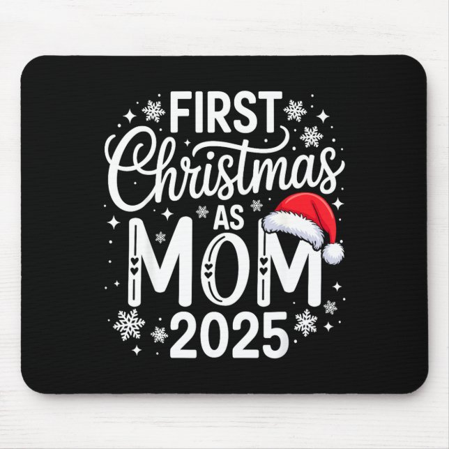 Mousepad First Christmas As Mom 2025 Matching Family Holida (Frente)