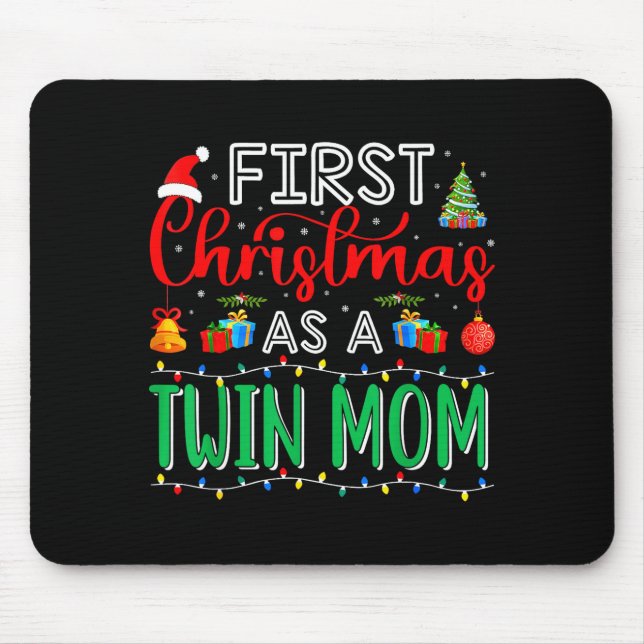 Mousepad First Christmas As Twin Mom Family Matching New Tw (Frente)