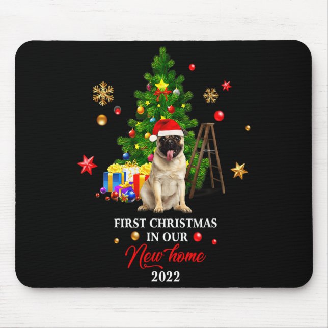Mousepad First Christmas In Our New Home Xmas For Bulldog T (Frente)