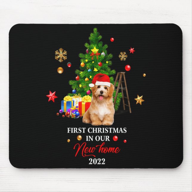 Mousepad First Christmas In Our New Home Xmas Maltese Dog T (Frente)