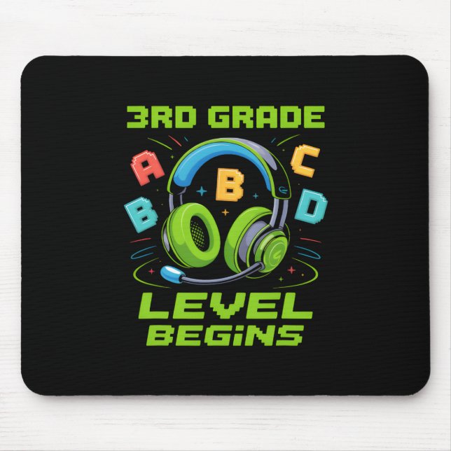 Mousepad First Day Of 3rd Grade Level Begins Shirt Gamer Bo (Frente)