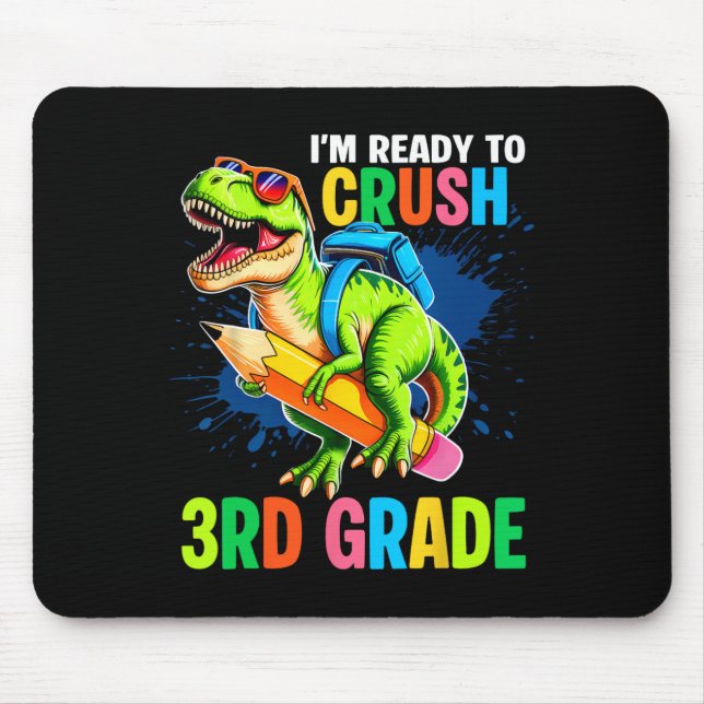 Mousepad First Day Of 3rd Grade Shirt Boys Dinosaur Ck To S (Frente)