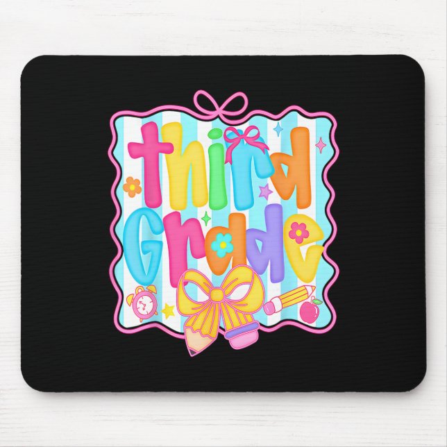Mousepad First Day Of Third Grade Floral Bundle For Teacher (Frente)