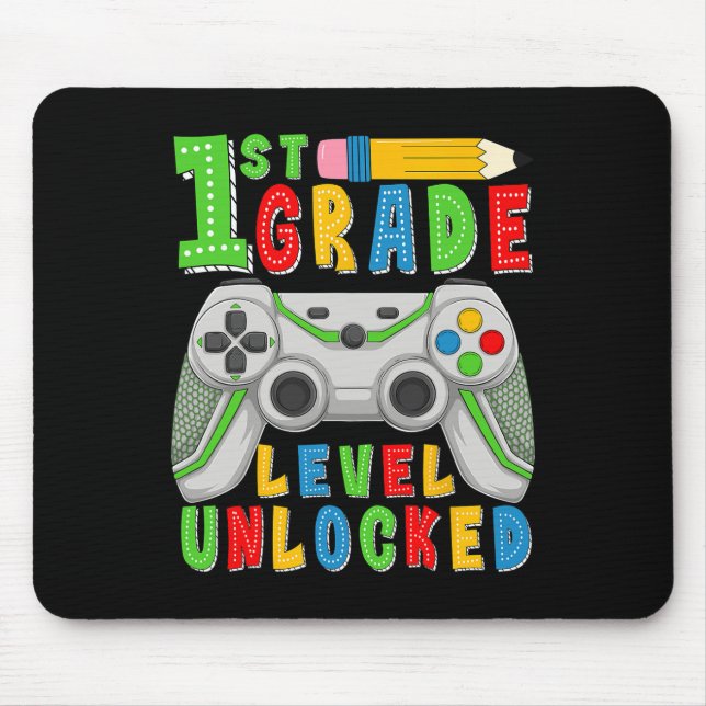 Mousepad First Grade Level Unlocked Ck To School Gamer Boys (Frente)