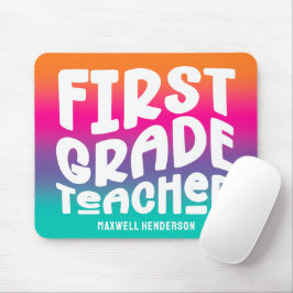 Mousepad First Grade Teacher Colorful Ombre
