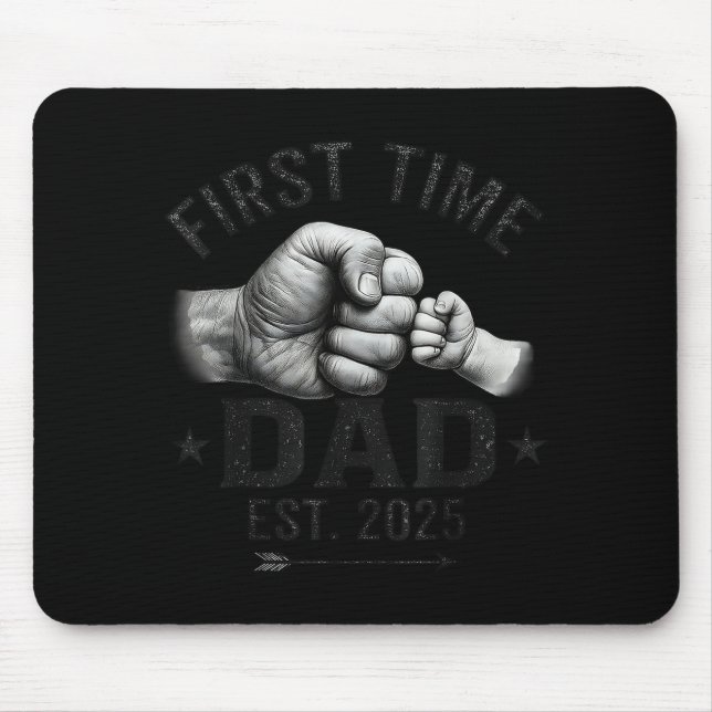Mousepad First Time Dad Est 2025 Fist Bump New Dad Father's (Frente)