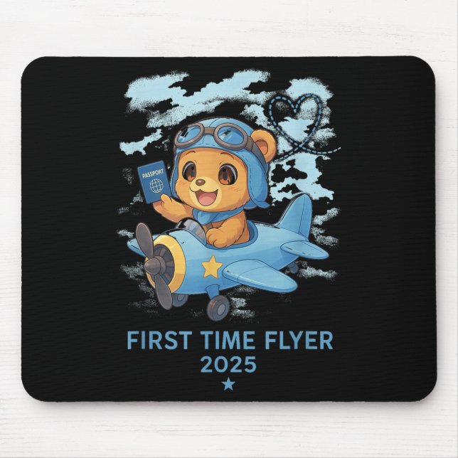 Mousepad First Time Flyer 2025 Teddy Bear Aviator Kids Todd (Frente)