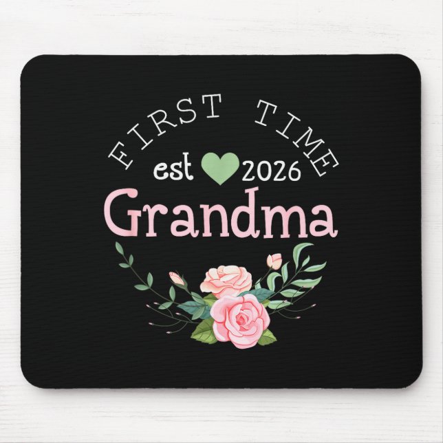 Mousepad First Time Grandma Est 2026 New Grandmother 1st Ti (Frente)