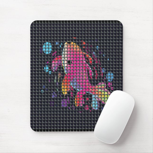 Mousepad Fish Behind Net Illustration (Com mouse)