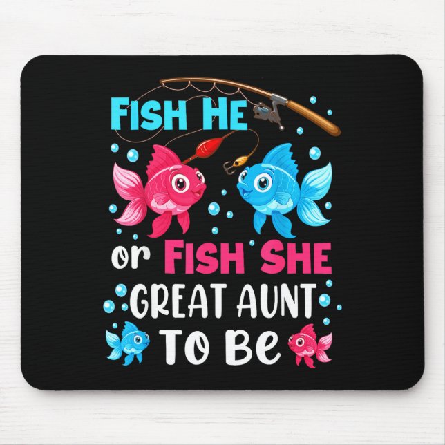 Mousepad Fish He Or Fish She Gender Reveal Family Great Aun (Frente)