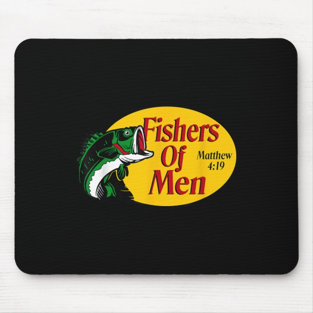 Mousepad Fishers Of Men Matthew 4-19 Bíblia Christian Fishi (Frente)