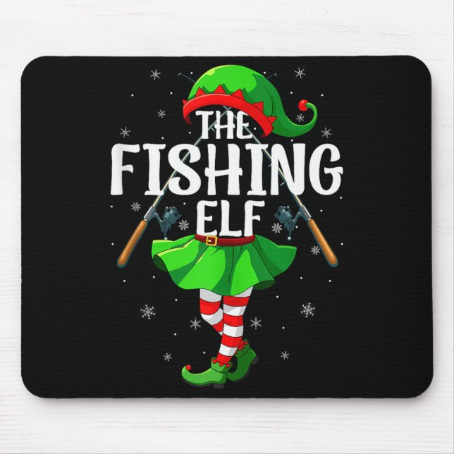 Mousepad Fishing Elf Christmas Girls Women Elf Squad Xmas F (Frente)