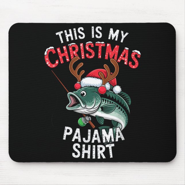 Mousepad Fishing This Is My Christmas Pajama B Fish Santa H (Frente)