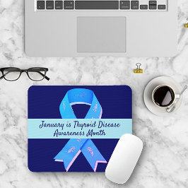 Mousepad Fita Azul com Doença da Tiroide Paisley