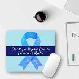 Mousepad Fita Azul com Doença da Tiroide Paisley