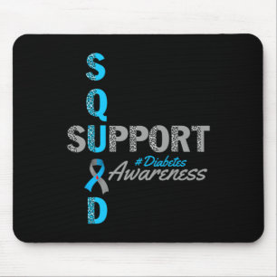 Mousepad fita azul de cinza da diabetes t1d t2d