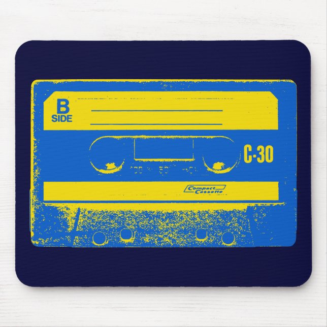 Mousepad Fita Cassete Azul e Amarela Retroativa (Frente)