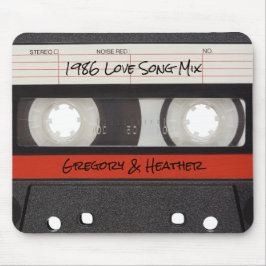 Mousepad Fita Cassete Retro Vermelha Preta