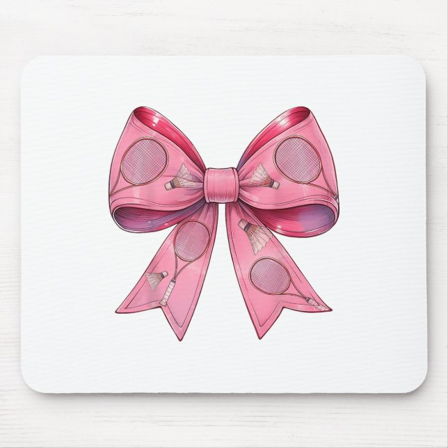 Mousepad Fita Cor-de-Arco Badminton Shuttle Racket Rosa (Frente)