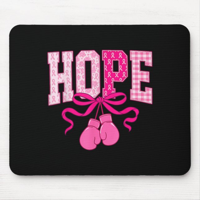 Mousepad Fita Cor-de-Feira Rosa Boxando Luvas Rosa Cancer M (Frente)