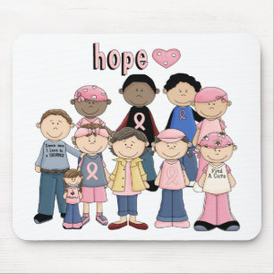 Mousepad Fita cor-de-rosa da esperança
