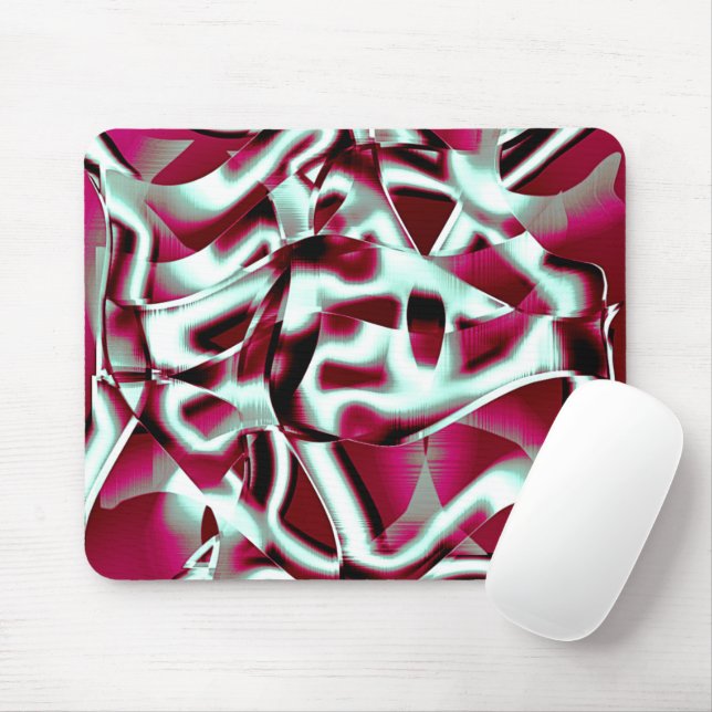 Mousepad Fita curvada sobreposta em vinho a cromado (Com mouse)