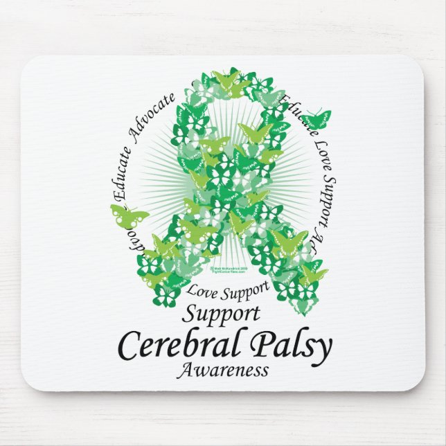 Mousepad Fita da paralisia cerebral das borboletas (Frente)