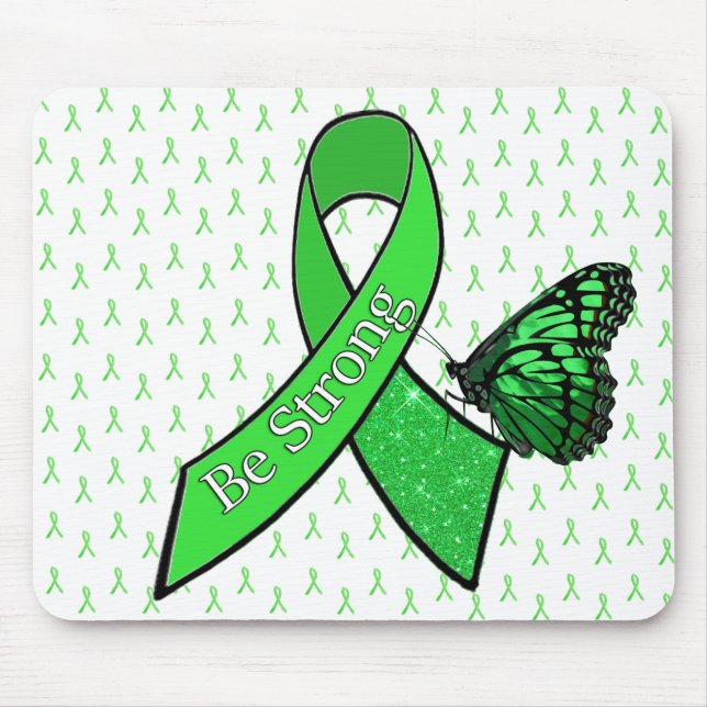 Mousepad Fita de Conscientização da Doença de Lyme em Borbo (Frente)