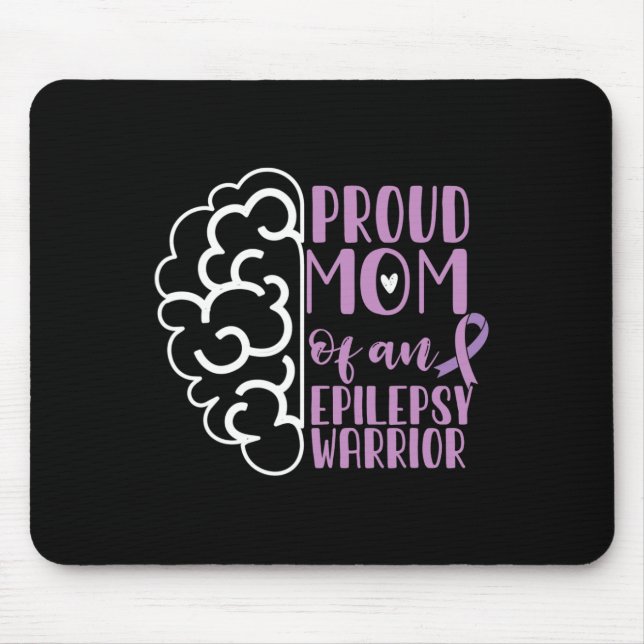 Mousepad Fita de Conscientização da Epilepsia Mãe Orgulhosa (Frente)