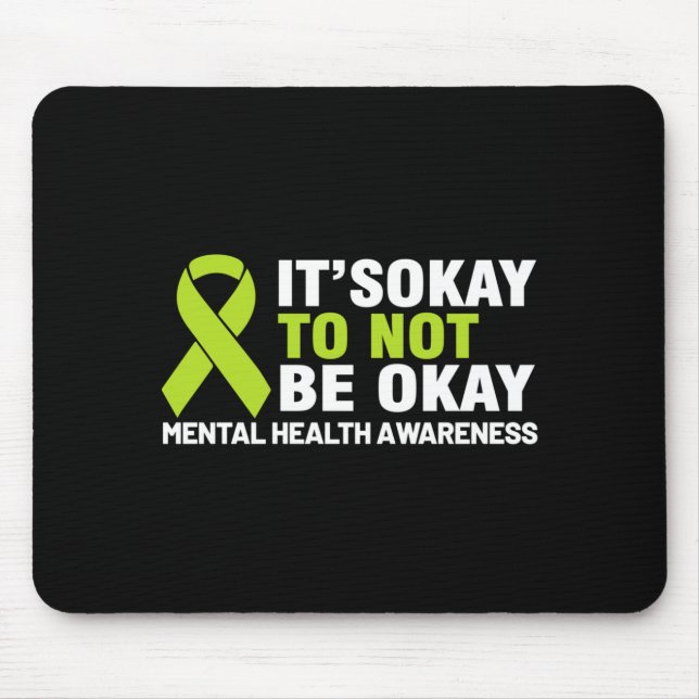 Mousepad Fita de Conscientização sobre Saúde Mental Para Nã (Frente)